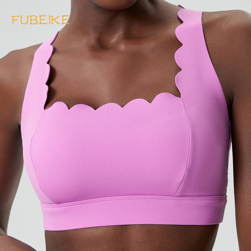 Aquatic Sports Bra - FUBEIKE Small Wave Double-Shoulder Strap Underwear