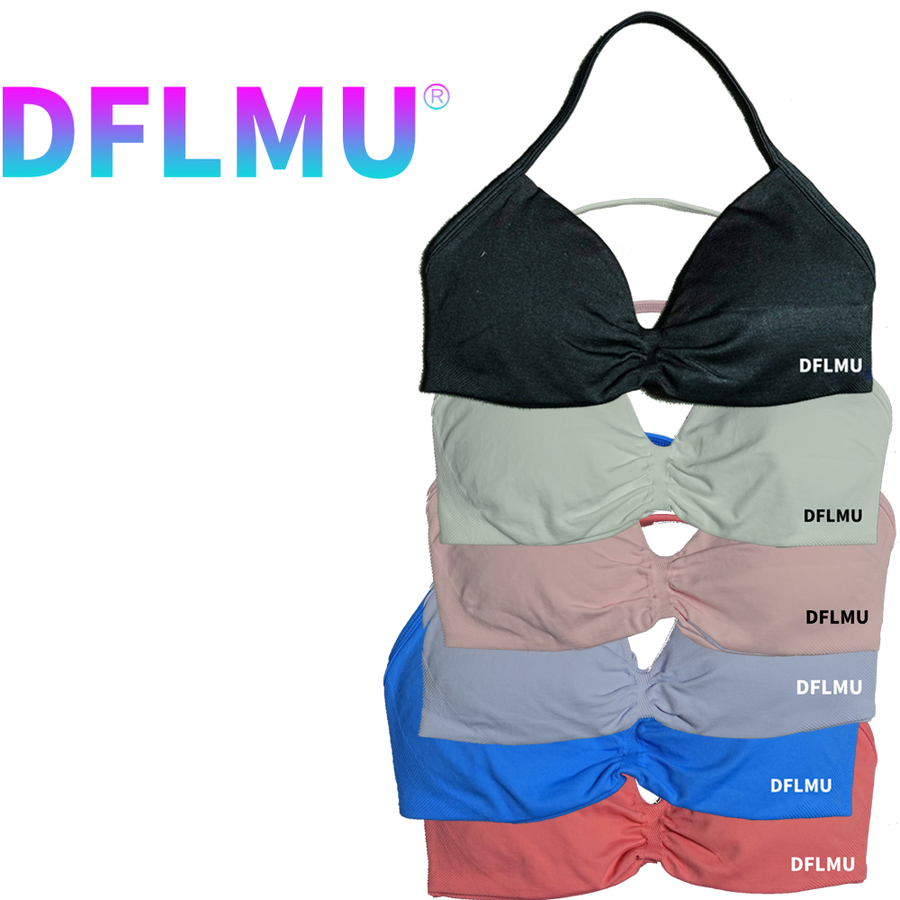 Aquatic Sports Bra - DFLMU Women Halter Sports Bra Push