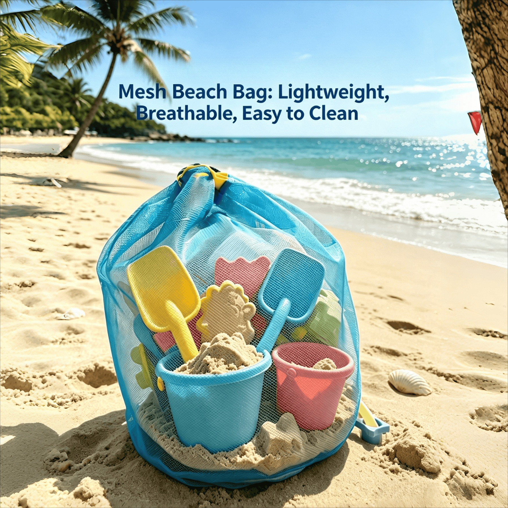 Dry Bag Roll Top - Large Mesh Drawstring Beach Bag Capacity
